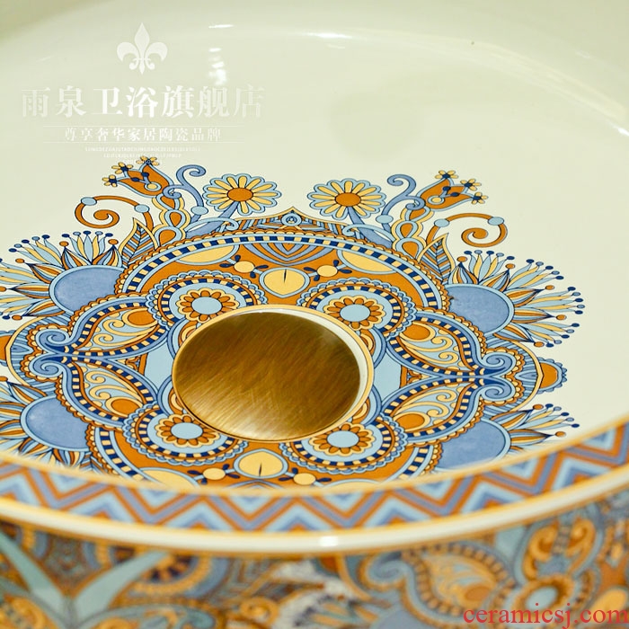 Jingdezhen rain spring basin art sanitary ceramic table lavatory sink European archaize of toilet stage basin