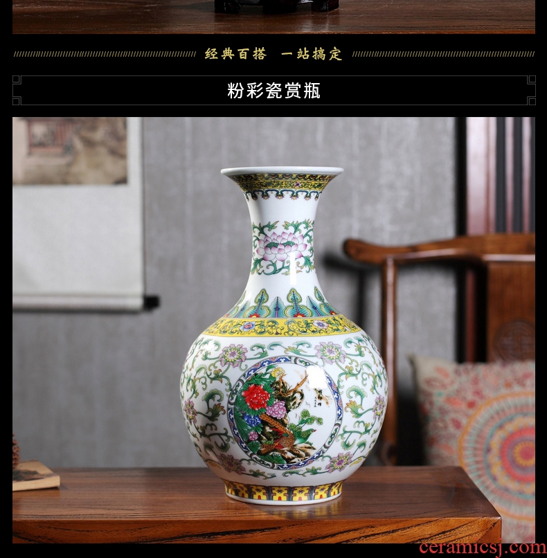 Rich ancient frame furnishing articles of jingdezhen porcelain ceramics dried flower vases, flower arrangement sitting room small blue and white porcelain decorative arts and crafts