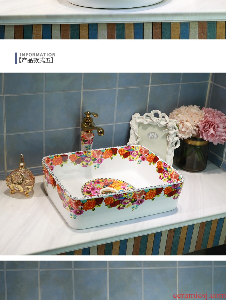 Gold cellnique jingdezhen lavabo stage basin ceramic bathroom sink basin bathroom sinks of the basin that wash a face