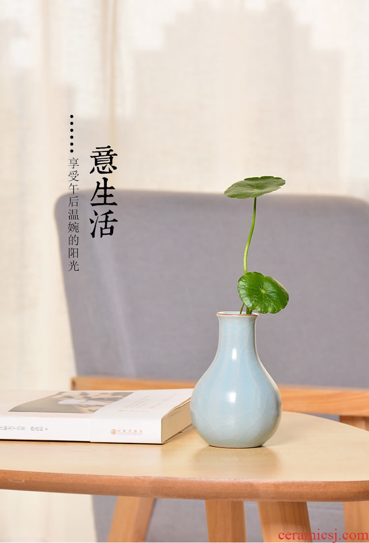 Zen tea tea tray furnishing articles Chinese vase retro flower dried flowers flower art ceramic furnishing articles small porcelain vase