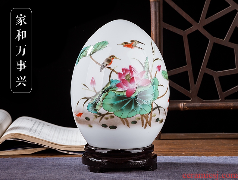 Jingdezhen ceramics vase of contemporary and contracted home sitting room handicraft wine creative egg ornament furnishing articles