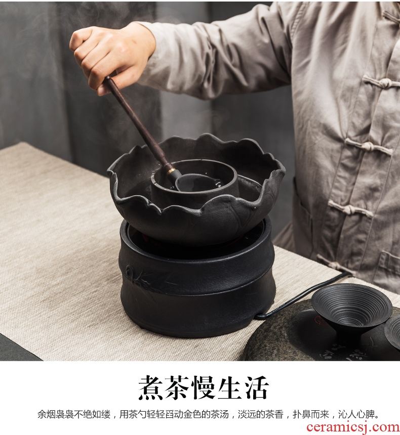 Bin DE lava-rock electric cook kung fu tea exchanger with the ceramics TaoLu household black tea pu-erh tea temperature curing pot bowl suit