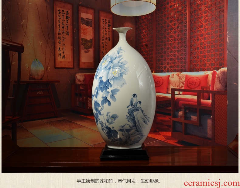 Oriental soil under the glaze color ceramic olive bottles of classical Chinese style living room TV cabinet antique vase furnishing articles
