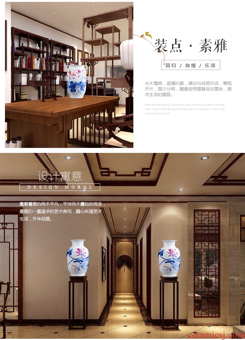 Jingdezhen ceramics hand-painted color bucket vase wine porch home decoration sitting room TV ark furnishing articles