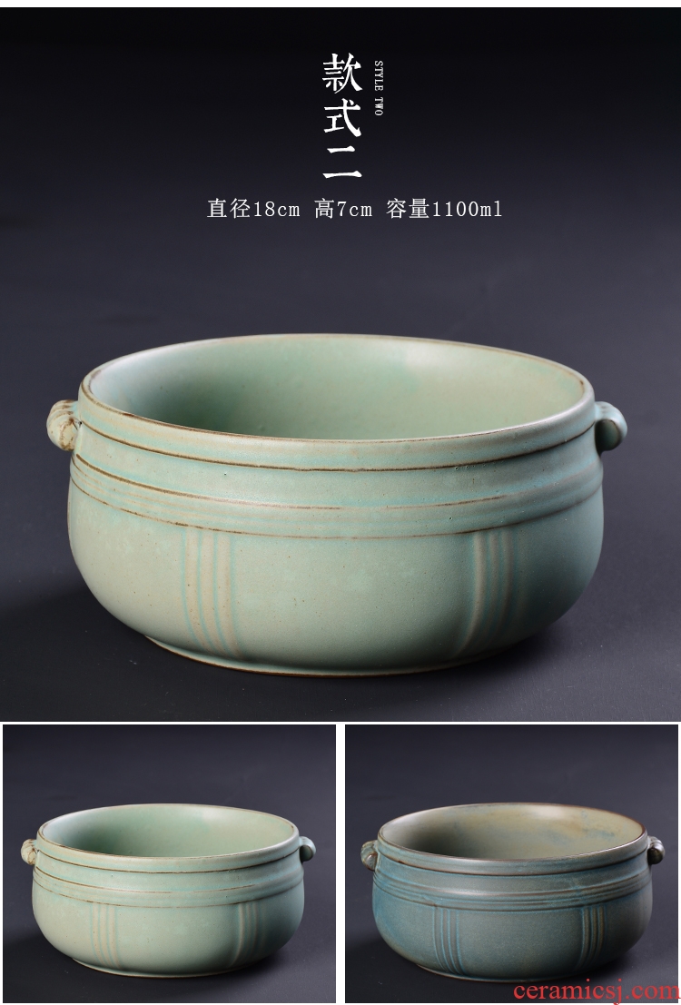 Kung fu tea accessories large tea to wash the writing brush washer ceramic bowl narcissus furnishing articles hydroponic flower pot tea cups to receive