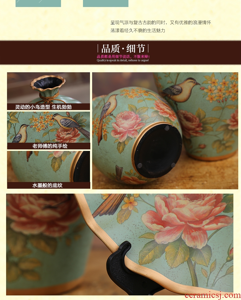 Furnishing articles household act the role ofing is tasted creative ceramic vases, three-piece suit European sitting room ark decoration decoration American TV ark