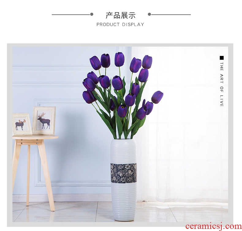 The minister ceramic simulation flowers sitting room place decorative flowers purple tulip dry flower bouquets of flowers simulation