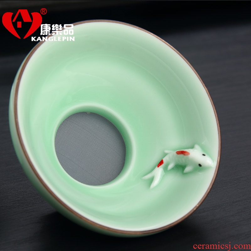 Recreational product kung fu tea accessories fish celadon teapot teacup ceramic) make tea tea strainer filtering device