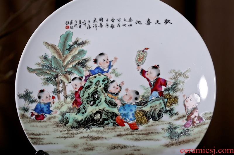 Jingdezhen porcelain home decoration plate ceramic disc hanging dish furnishing articles of handicraft modern fashion household act the role ofing is tasted