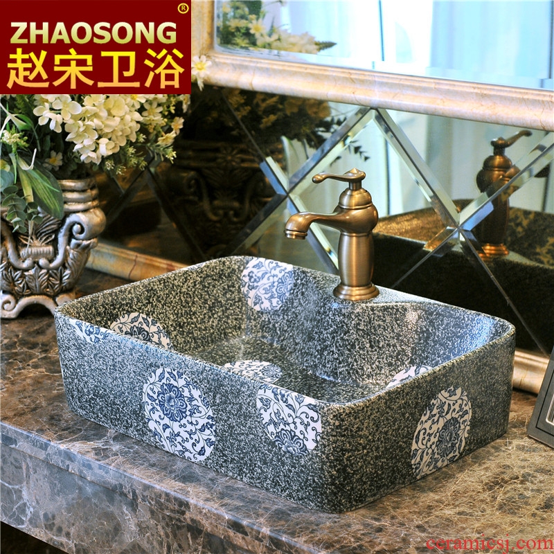 Restoring ancient ways of song dynasty square ceramic art stage hand washing basin hotel toilet stage basin large household