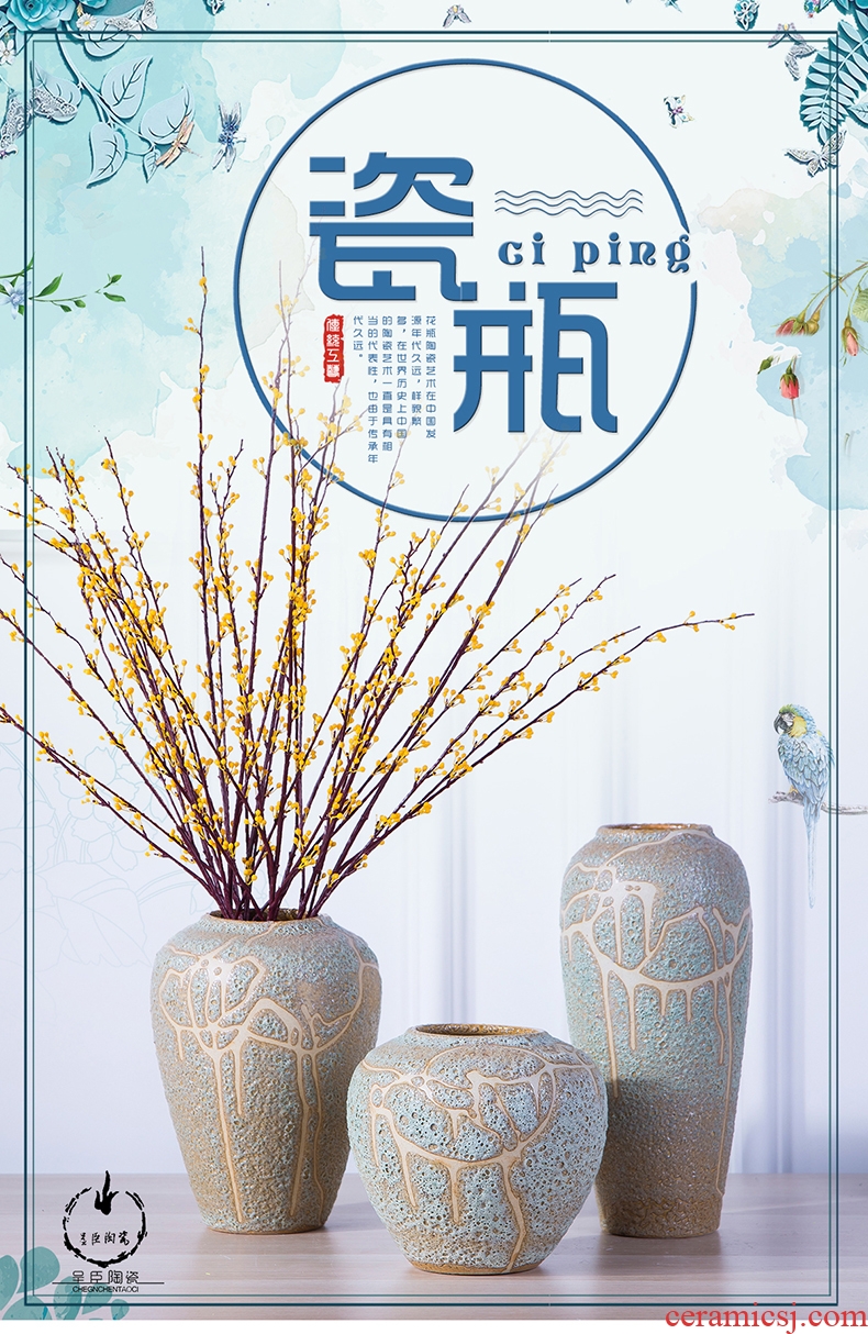 Jingdezhen ceramic vases, flower arranging coarse pottery flowerpot archaize porch China ceramic dry flower vases restoring ancient ways