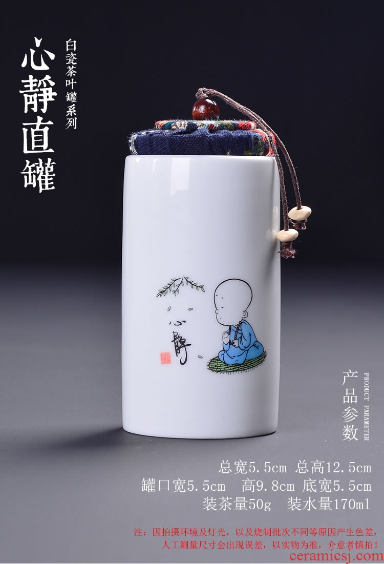 Buddha is a ceramic POTS trumpet pu-erh tea with tea caddy box of portable mini storage seal pot home to travel