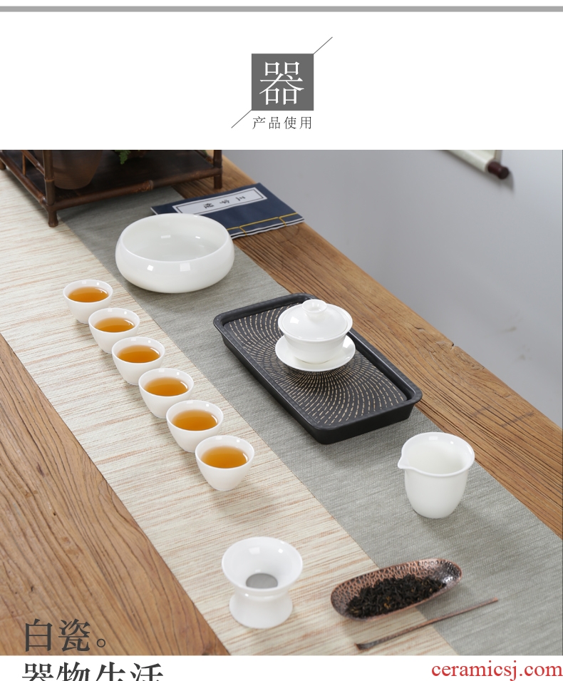 Thyme tang dehua ceramic filter) white porcelain tea Japanese tea tea tea set filter frame accessories