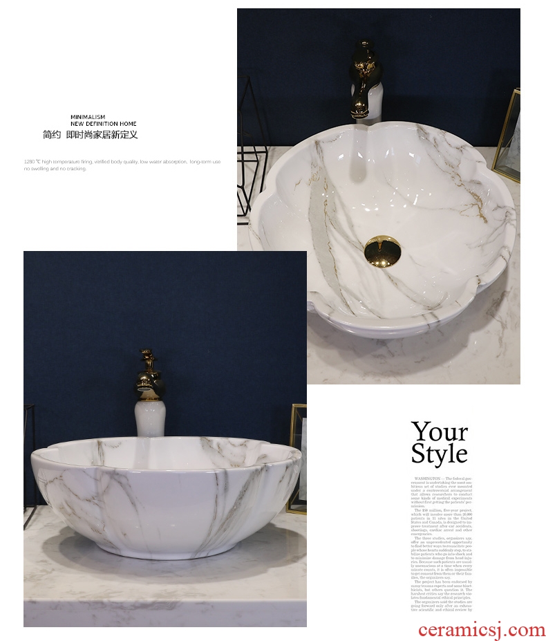 European ceramic stage basin sink oval basin marble basin bathroom sinks counters