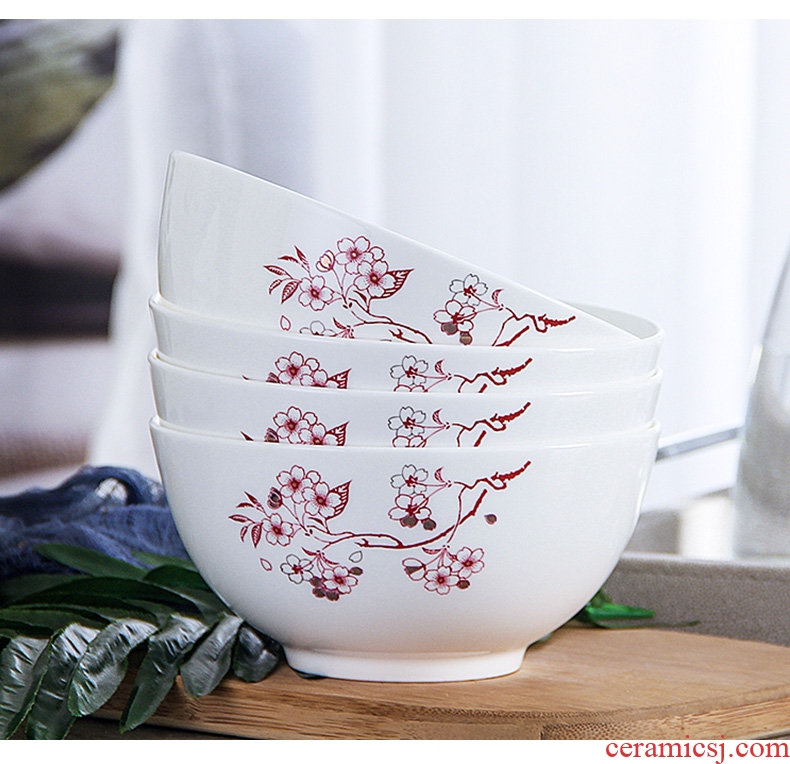 Bone bowls with 6 inches rainbow noodle bowl of jingdezhen ceramic tableware creative contracted the hot soup bowl large bowl