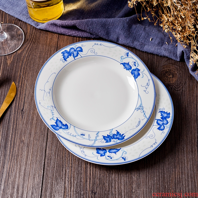 Red porcelain jingdezhen high-grade bone China tableware bowls plates sets of household of Chinese style ceramic dishes