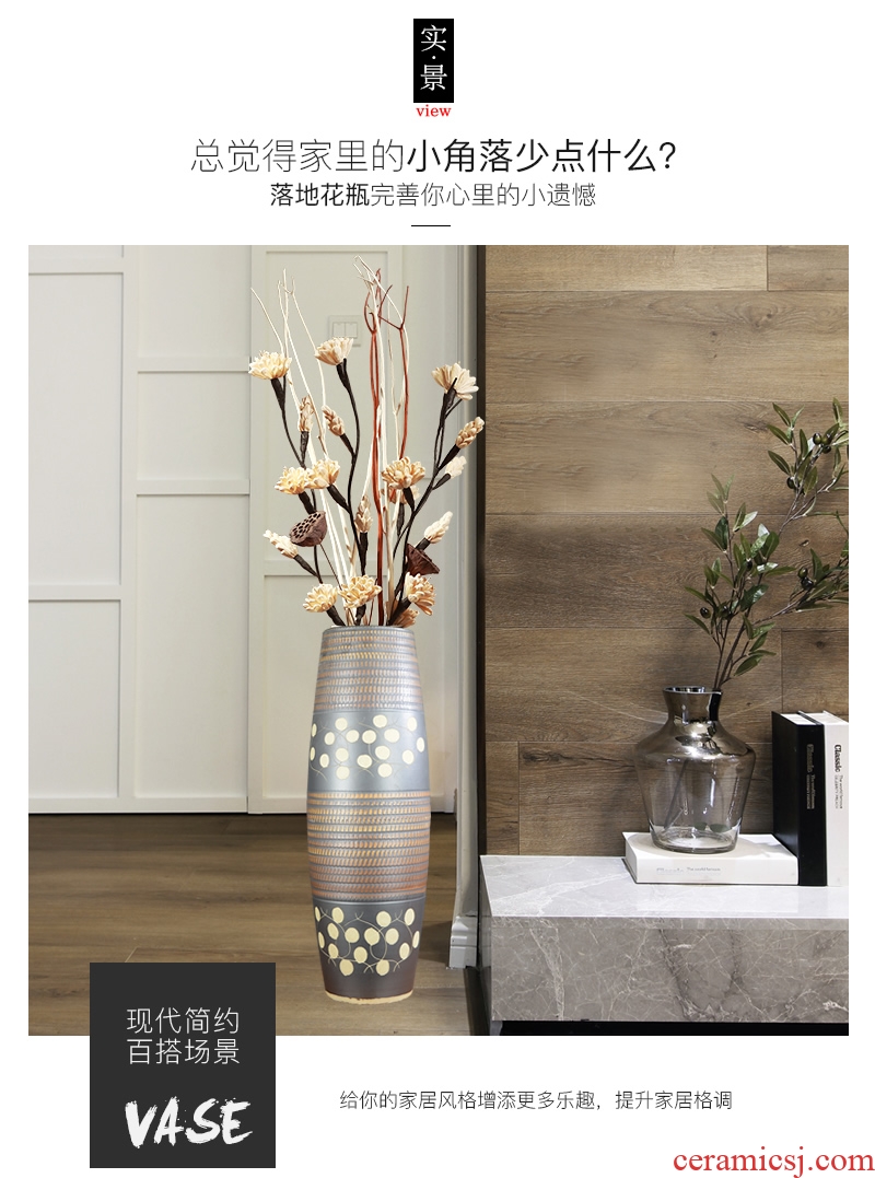 Jingdezhen landing large vases, pottery and porcelain the sitting room is contemporary and contracted style the dried flower arranging home furnishing articles