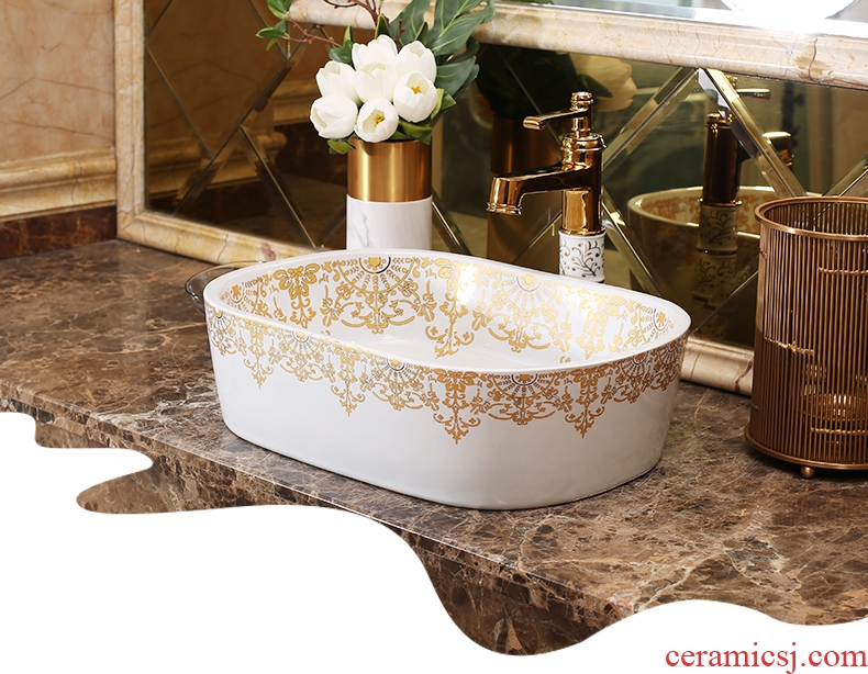 Small size on the basin of rectangular art 35 cm toilet lavabo small lavatory basin of household ceramics