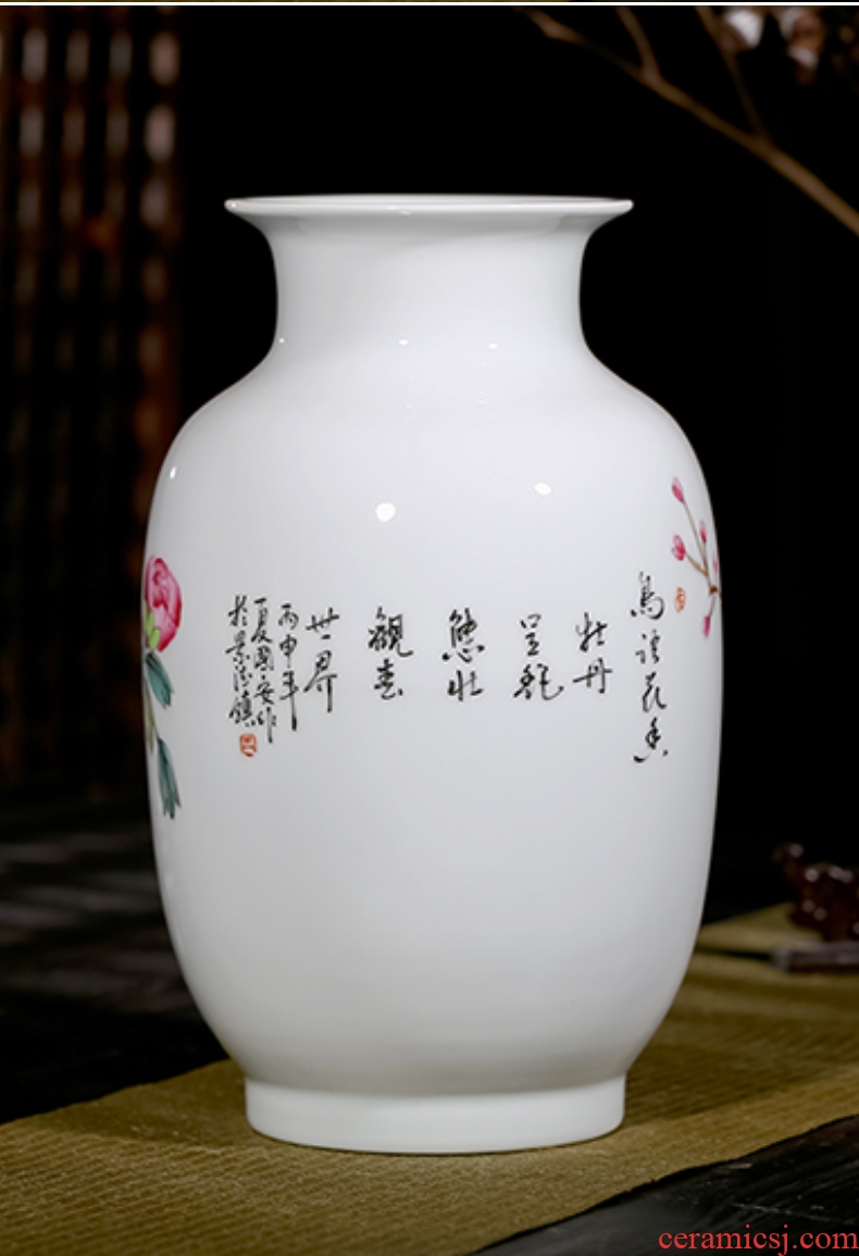Master of jingdezhen ceramics hand-painted pastel vases, flower arranging flowers prosperous Chinese sitting room ark furnishing articles