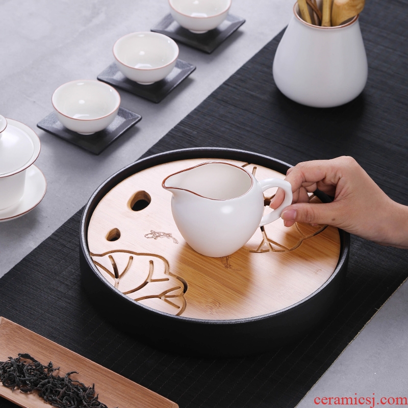 Three thousand tea dehua white porcelain ceramic fair large cup of tea and kung fu tea accessories tea cup sea