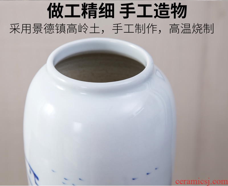 New Chinese style of jingdezhen ceramic vase sitting room simulation flower dried flowers flower arrangement furnishing articles household soft adornment ornament