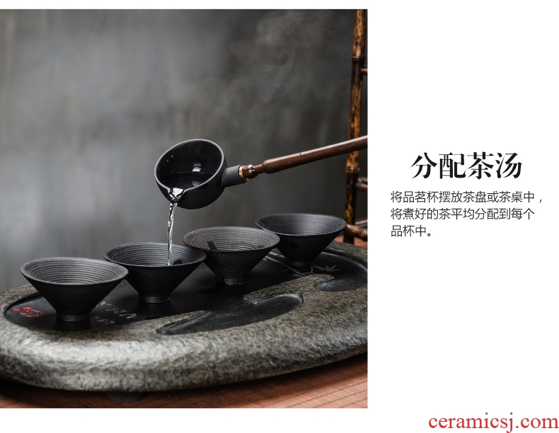 Bin DE lava-rock electric cook kung fu tea exchanger with the ceramics TaoLu household black tea pu-erh tea temperature curing pot bowl suit