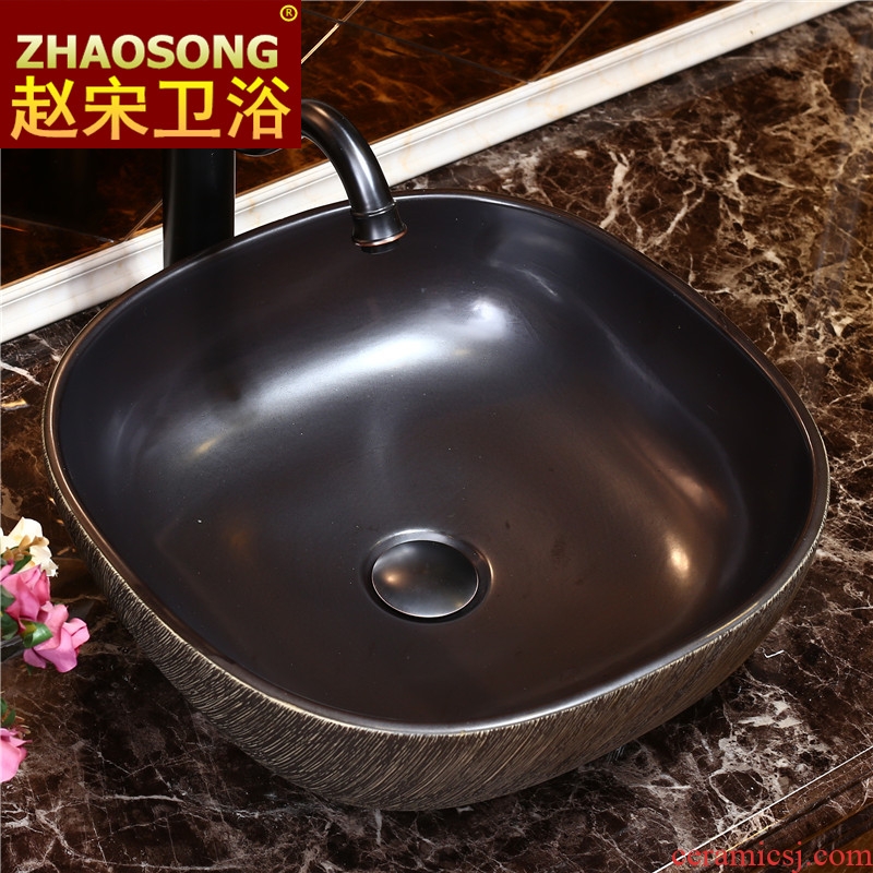 Chinese style imitation art restoring ancient ways the stage basin ceramic lavabo lavatory size square hotel toilet mesa