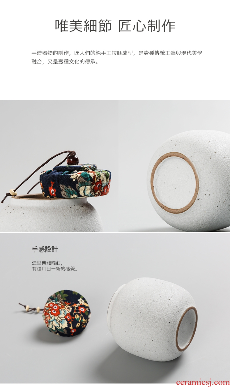 Yipin # $ceramic creative puer tea pot of tea caddy small mini seal pot wake receives storage tank