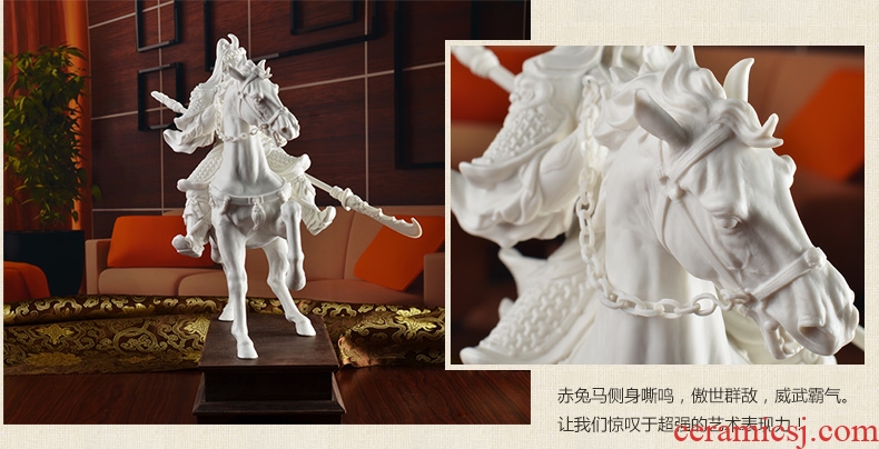 Oriental soil dehua white porcelain horse furnishing articles ceramic sculpture art creative office/li for performers