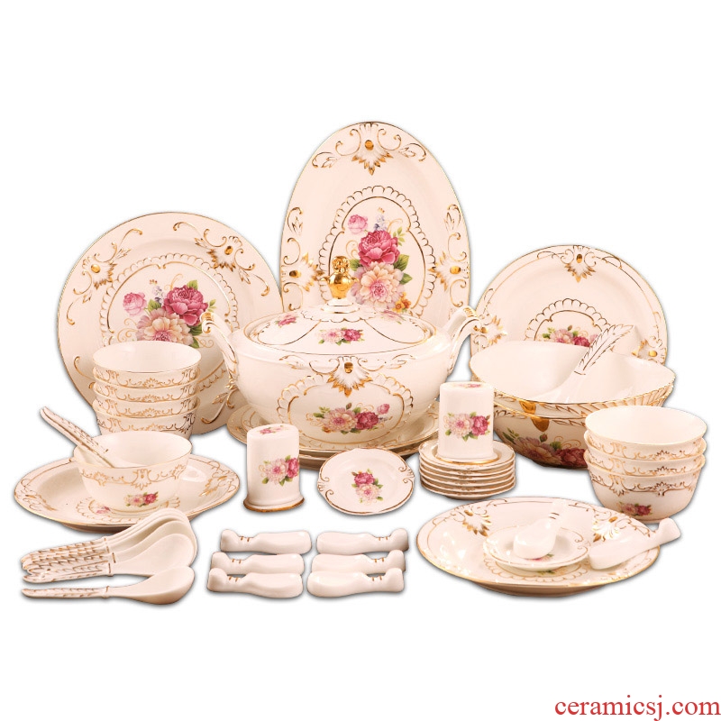 Vatican Sally's luxury european-style tableware suit creative household ceramic dishes dishes suit housewarming gift