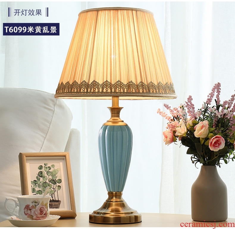 American ceramic desk lamp lamp of bedroom the head of a bed sweet romance modern marriage room sitting room study ideas