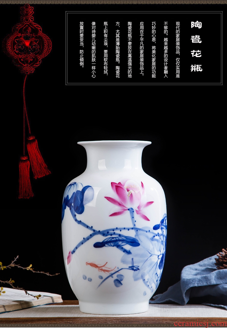 Jingdezhen ceramics hand-painted color bucket vase wine porch home decoration sitting room TV ark furnishing articles