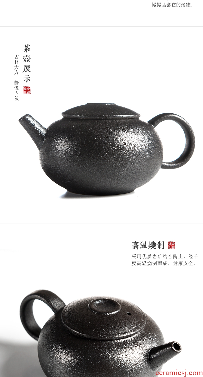 Porcelain ceramic Japanese contracted black pottery gifts god portable portable a pot of two cups of household kung fu tea set travel