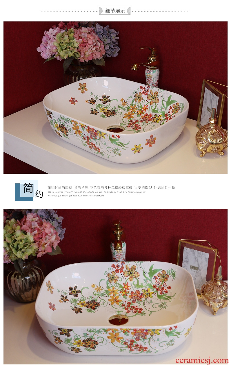 Million birds basin art ceramic lavabo stage lavatory basin rural wind wash basin bathroom basin