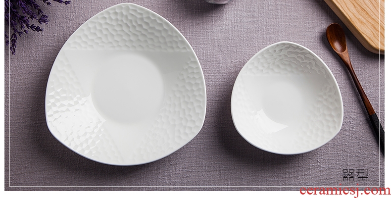 Jingdezhen bone porcelain tableware of pure creative dish water cube salad plates home plate of ceramic plate