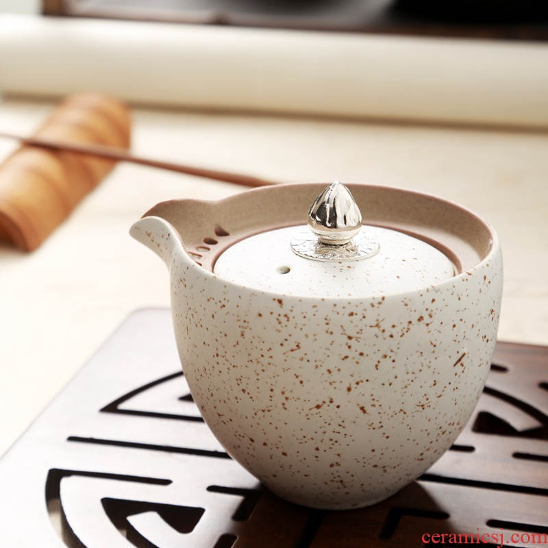 Hong bo gourmet tea set ceramic tureen tubas catch a pot of coarse pottery kung fu tea teapot teacup on sale