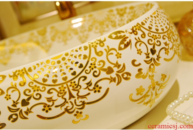 Stage basin ceramic art oval increase the basin that wash a toilet lavabo, Europe type lavatory basin of household