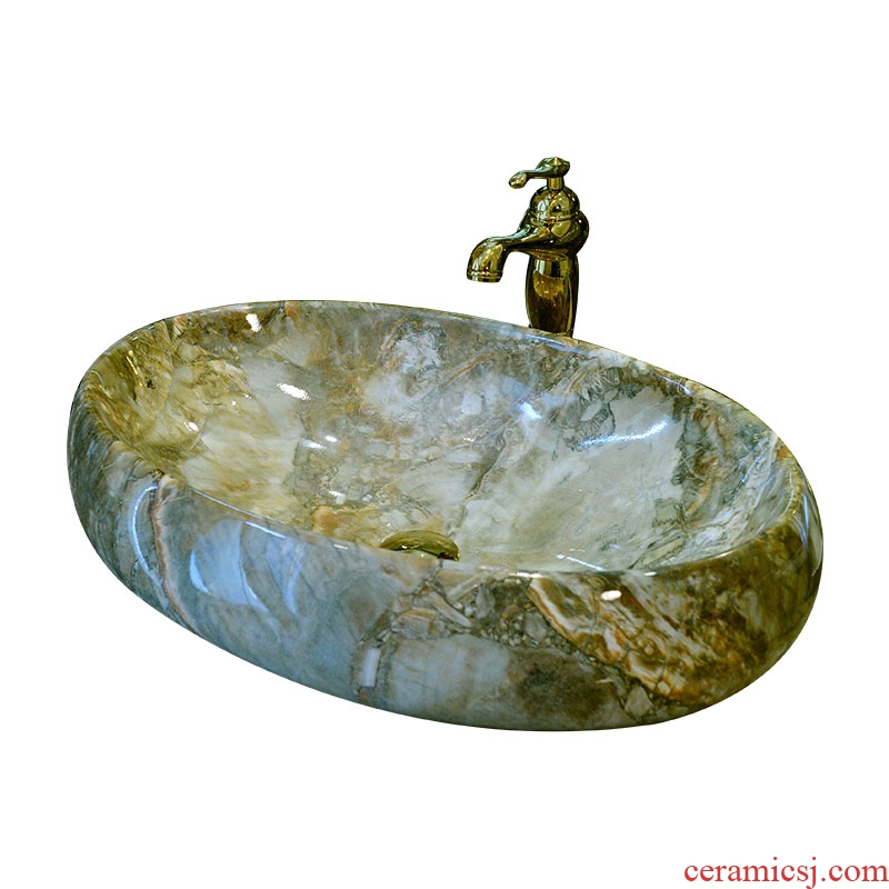 Restoring ancient ways is the stage that wash gargle basin ceramic lavabo marble sinks oval European art basin