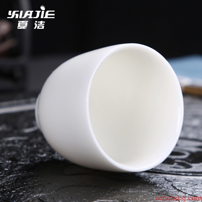 Four-walled yard suet jade small sample tea cup kung fu tea cups suit household ceramic masters cup bowl white porcelain