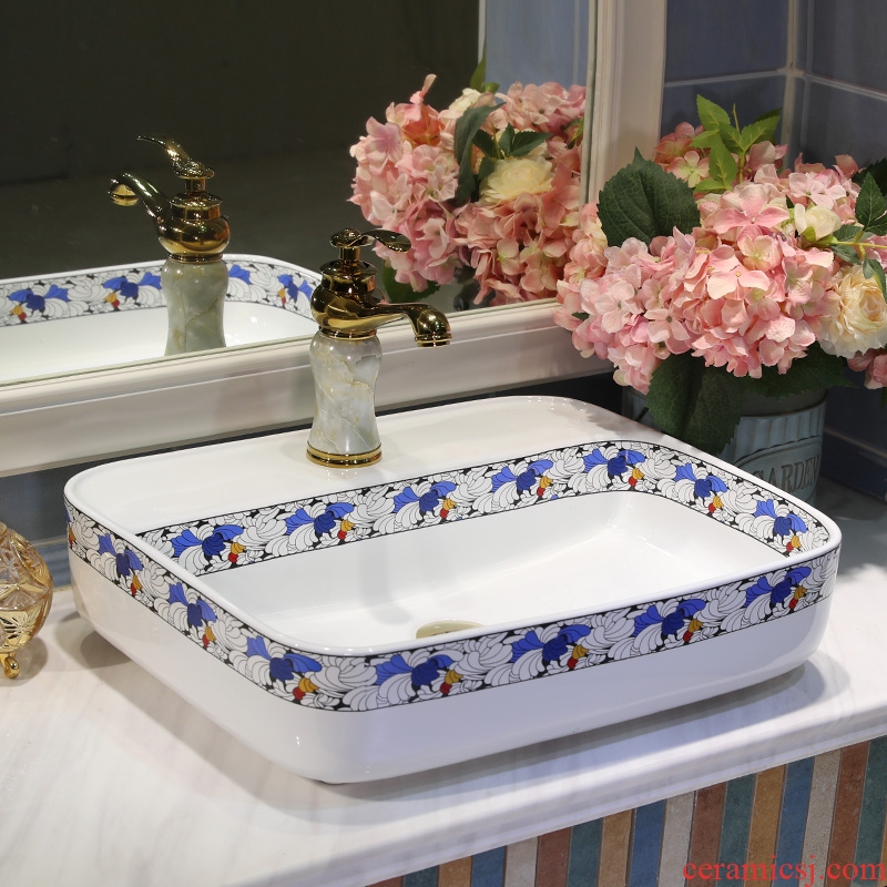 Gold cellnique jingdezhen ceramic lavatory colored sink dish wash one's hands stage basin is the basin that wash a face to wash your hands