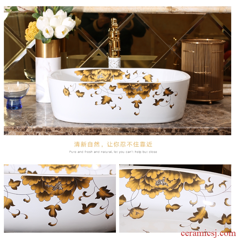 Small size on the basin of rectangular art 35 cm toilet lavabo small lavatory basin of household ceramics