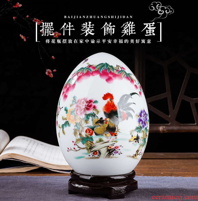 Jingdezhen ceramics vase of contemporary and contracted home sitting room handicraft wine creative egg ornament furnishing articles