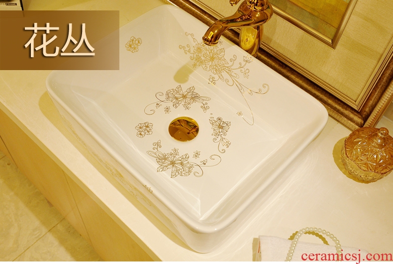 Ceramic lavabo stage basin art lavatory basin European rectangular toilet of wash basin basin that wash a face