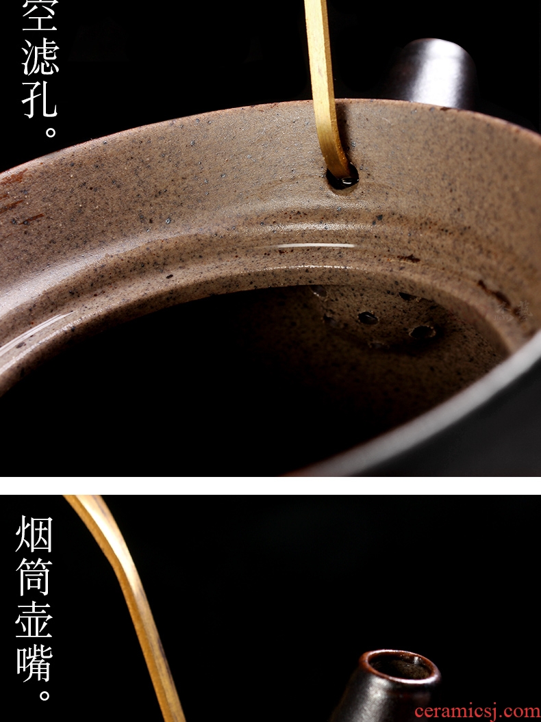 Manual filter girder pot teapot large ceramic thick clay POTS household hand grasp pot of Japanese creative kung fu tea pot