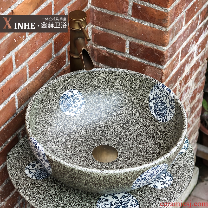 Ceramic pillar lavabo household arts balcony outdoor toilet toilet basin that wash a face wash basin