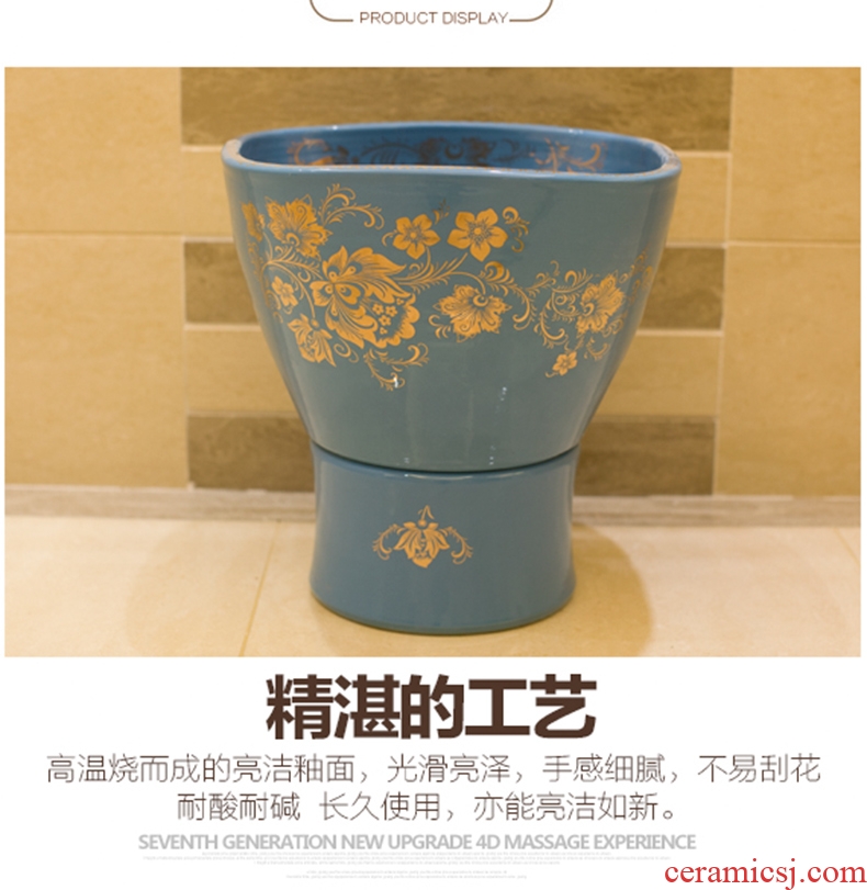 Koh larn, neat package mail of jingdezhen ceramic art basin fangyuan mop mop pool pool paint peony T031