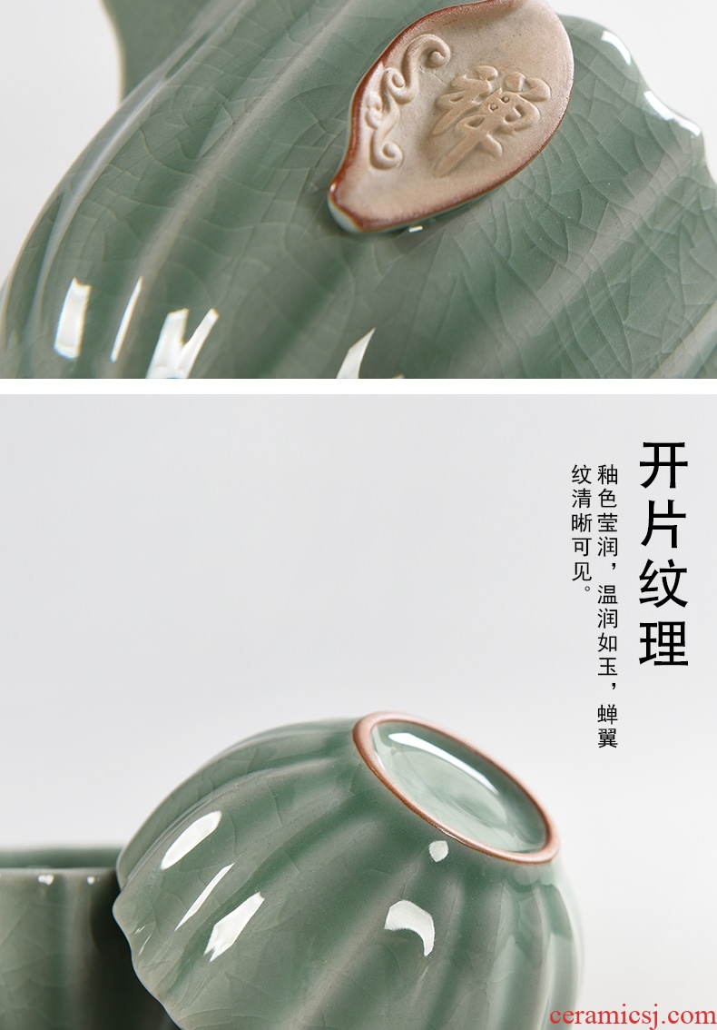 God your kiln porcelain crack cup a pot of 2 cup home portable travel ceramic kung fu tea set tea cup teapot
