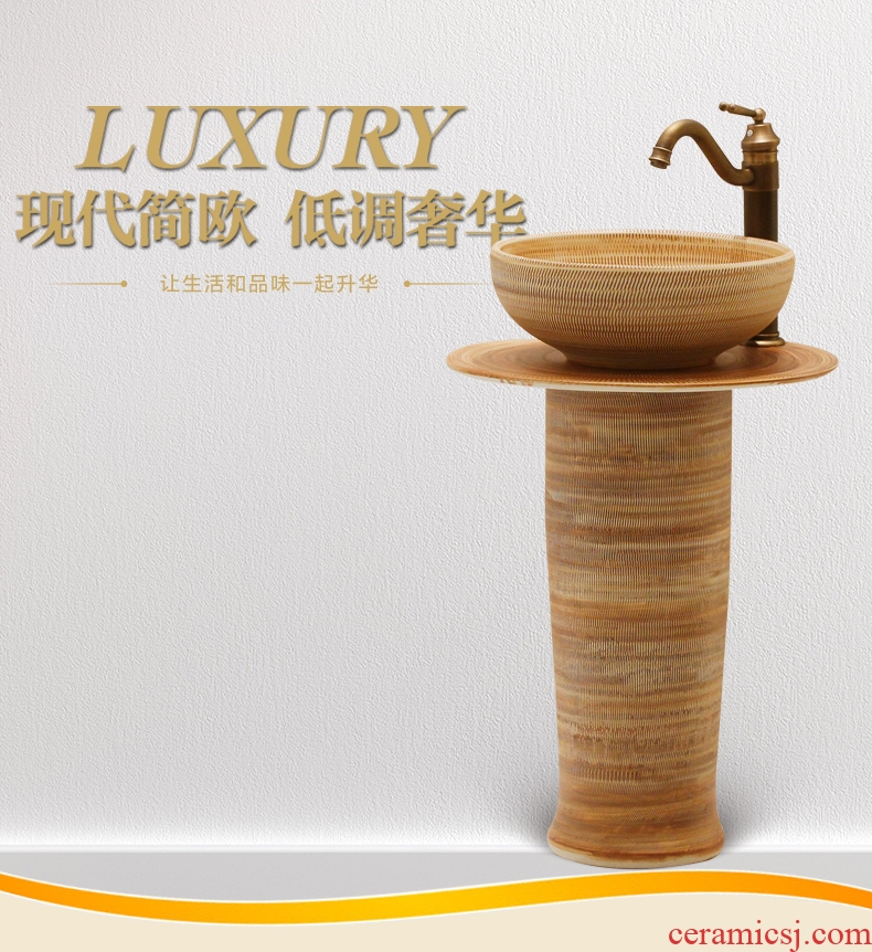 Jingdezhen ceramic column basin to one stage art basin water basin toilet lavabo, balcony suit