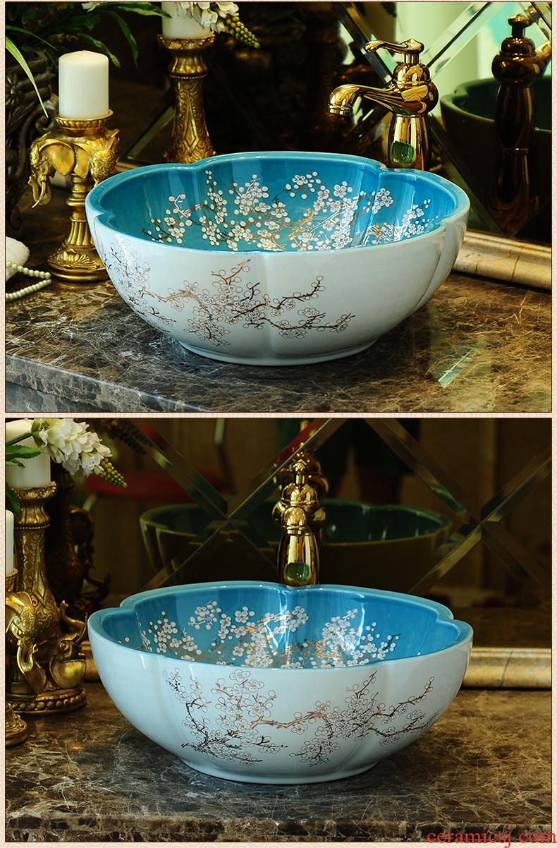 Jingdezhen ceramic stage basin toilet petals european-style hotel the pool that wash a face to wash its contracted art the sink