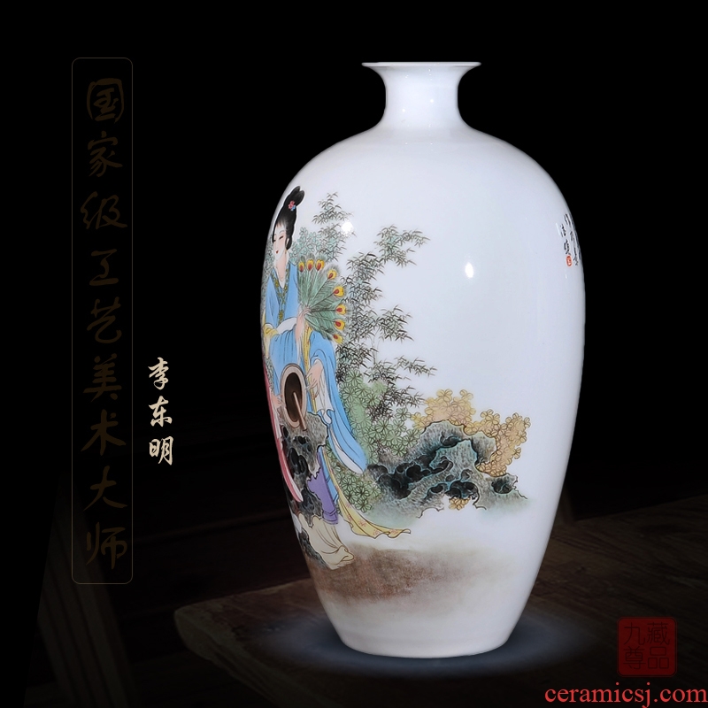 Jingdezhen ceramics dong-ming li hand-painted enamel vase as beauty as home sitting room handicraft furnishing articles